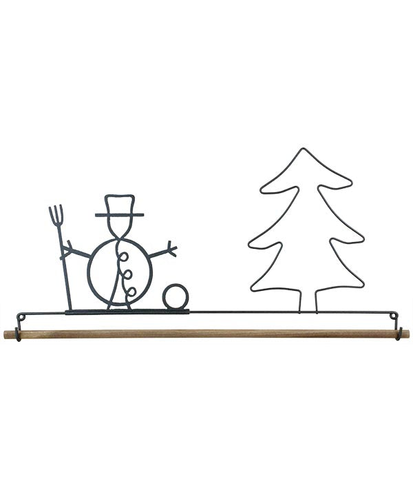 16 inch Gray Snowman Fabric Holder