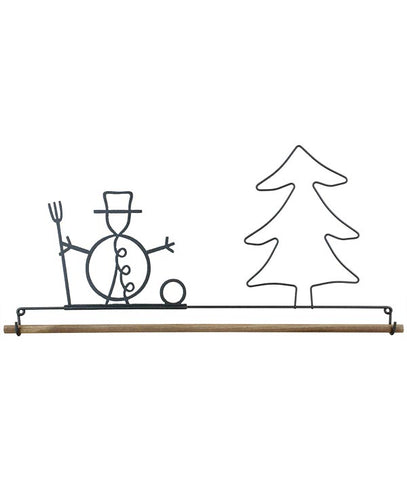 16 inch Gray Snowman Fabric Holder