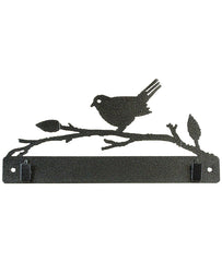 PS 10 inch Bird on Branch w/Clips Charcoal