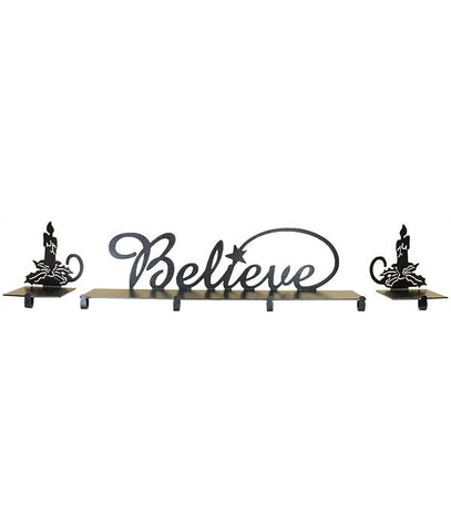 Believe and Candle Stocking Holder Set