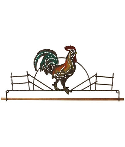 12 inch Copper Rooster Fabric Holder