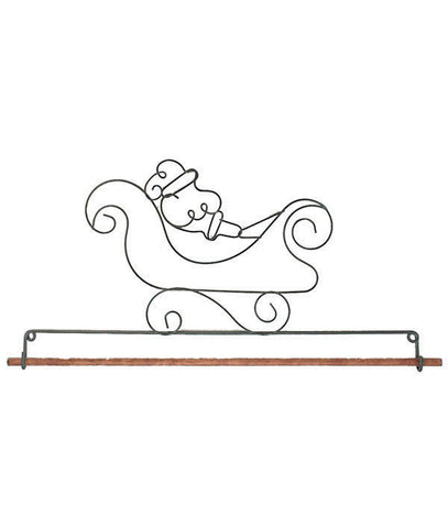 12 inch Gray Santa Sled Fabric Holder