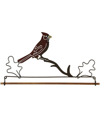 12 inch Copper Cardinal Fabric Holder