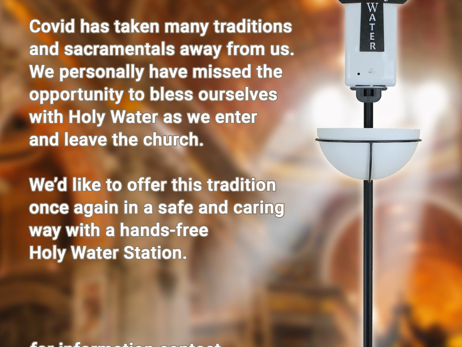 Hands Free Holy Water Station